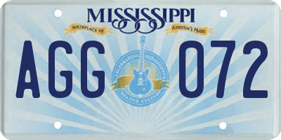 MS license plate AGG072