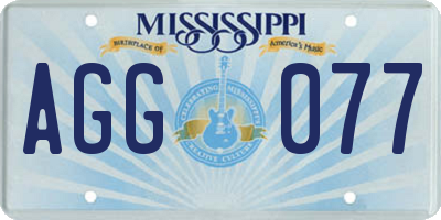 MS license plate AGG077
