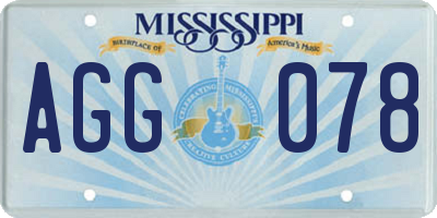 MS license plate AGG078