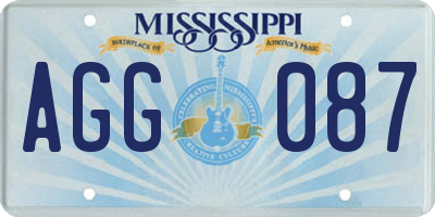 MS license plate AGG087