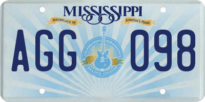 MS license plate AGG098