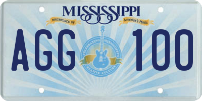 MS license plate AGG100
