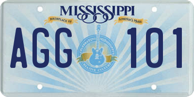 MS license plate AGG101
