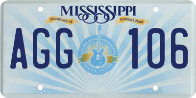 MS license plate AGG106