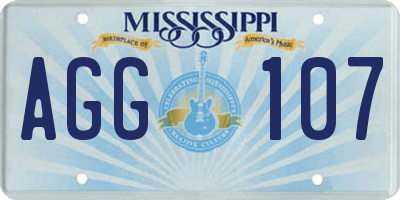 MS license plate AGG107