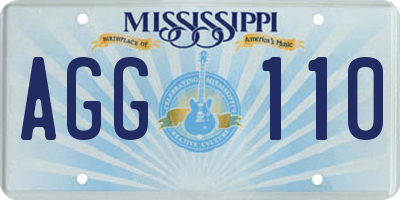 MS license plate AGG110