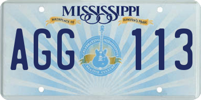 MS license plate AGG113