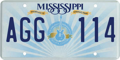 MS license plate AGG114