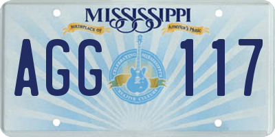 MS license plate AGG117