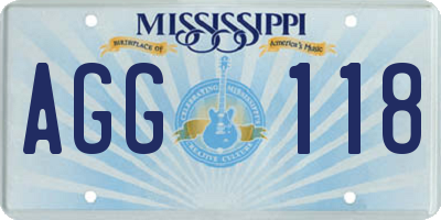 MS license plate AGG118