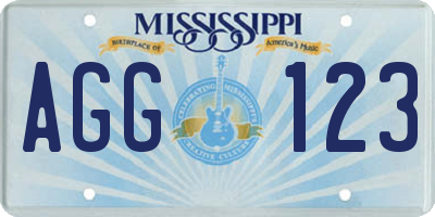 MS license plate AGG123
