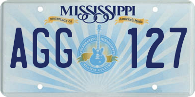 MS license plate AGG127