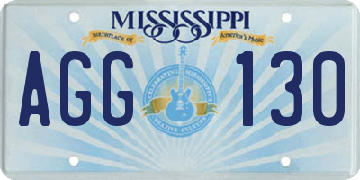 MS license plate AGG130