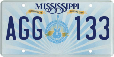 MS license plate AGG133
