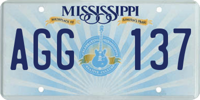 MS license plate AGG137