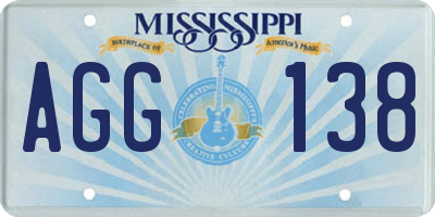 MS license plate AGG138