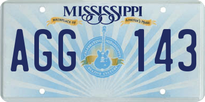 MS license plate AGG143
