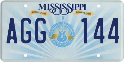 MS license plate AGG144