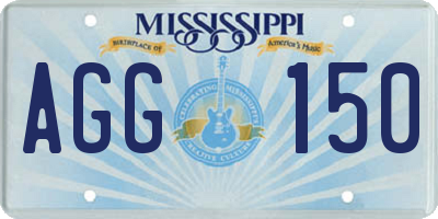 MS license plate AGG150