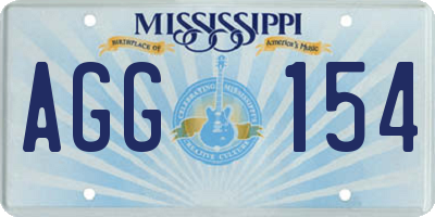 MS license plate AGG154