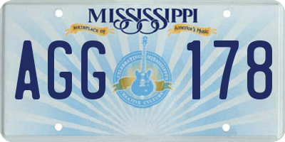 MS license plate AGG178