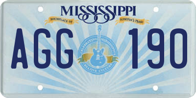 MS license plate AGG190