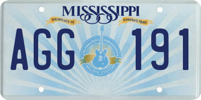 MS license plate AGG191
