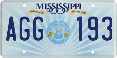 MS license plate AGG193