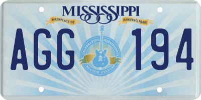 MS license plate AGG194