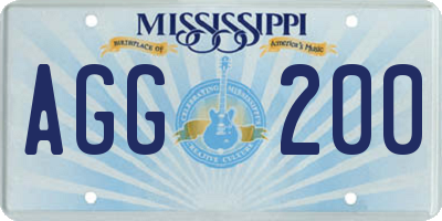MS license plate AGG200