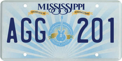 MS license plate AGG201