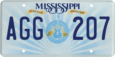 MS license plate AGG207