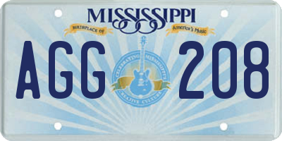 MS license plate AGG208