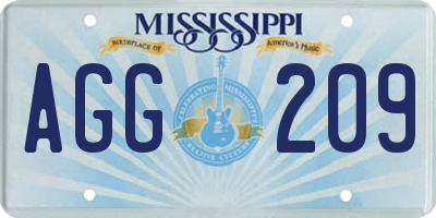MS license plate AGG209