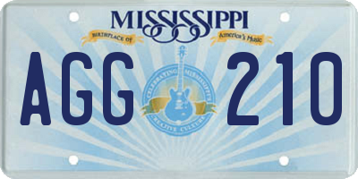 MS license plate AGG210