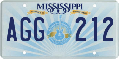 MS license plate AGG212