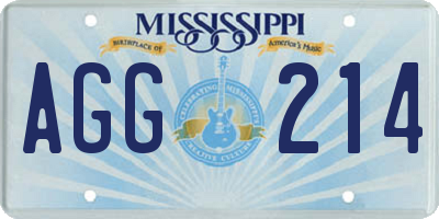 MS license plate AGG214