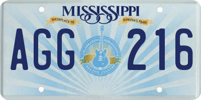 MS license plate AGG216