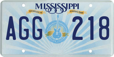 MS license plate AGG218