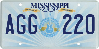 MS license plate AGG220