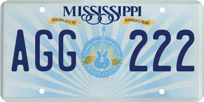 MS license plate AGG222
