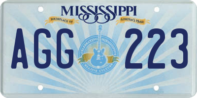 MS license plate AGG223