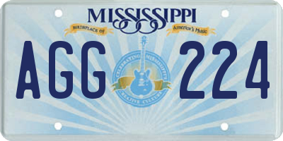 MS license plate AGG224