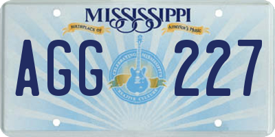 MS license plate AGG227