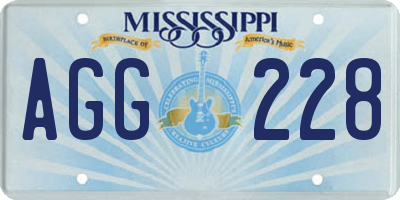 MS license plate AGG228