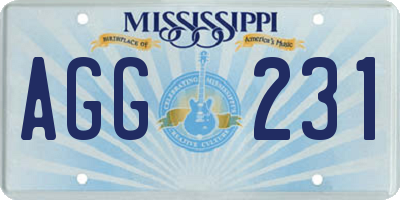 MS license plate AGG231