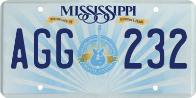 MS license plate AGG232