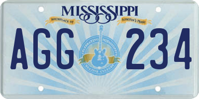 MS license plate AGG234