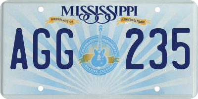 MS license plate AGG235