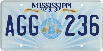 MS license plate AGG236
